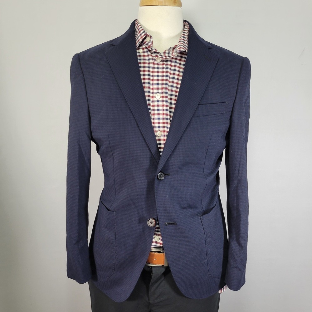 IBIZA‎ Men's Sport Coat Blazer Two Button Navy Blue about 38S